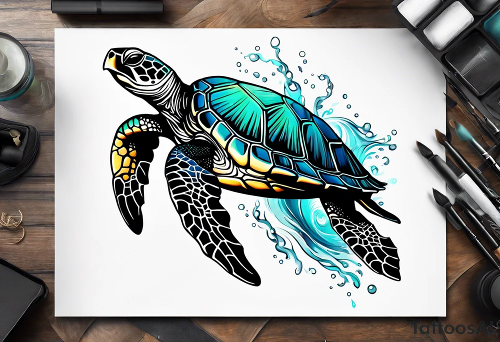sea turtle tattoo idea