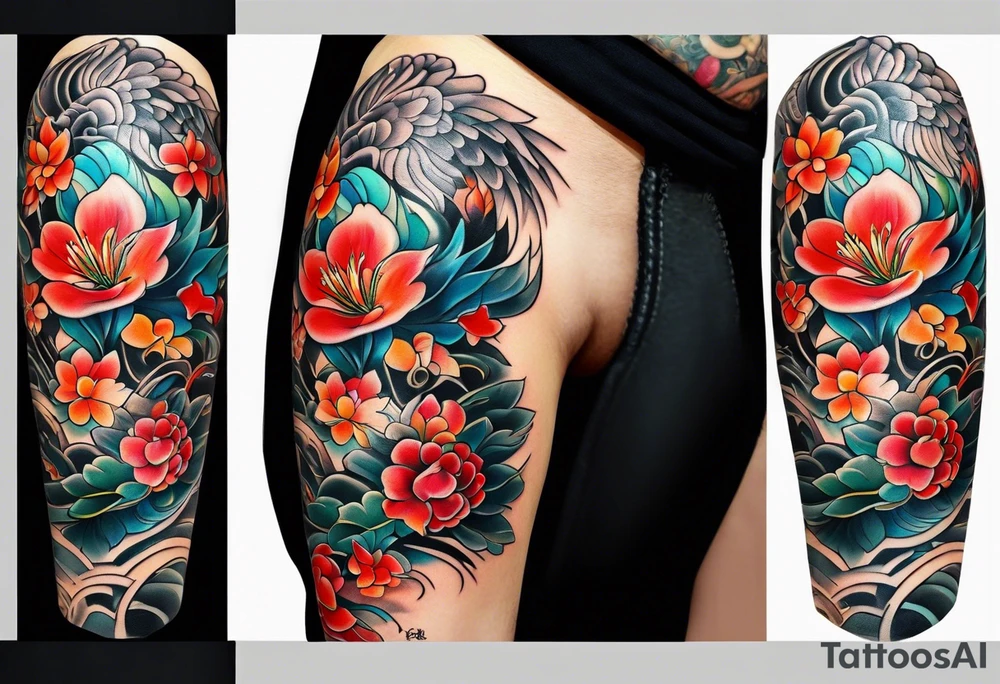 Leg sleeve tattoo idea
