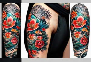 Leg sleeve tattoo idea