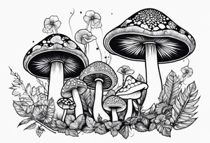 magic mushrooms tattoo idea