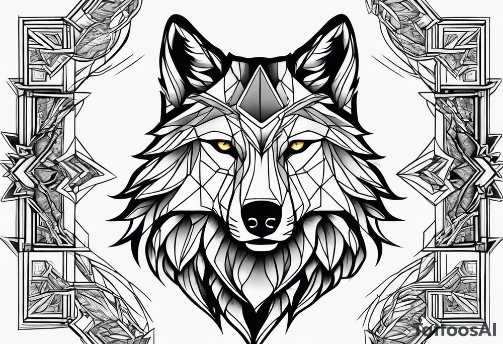 Powerful fearless wolf tattoo idea