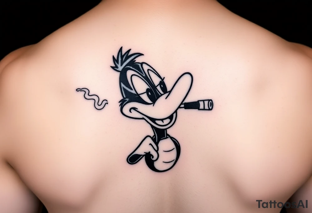Daffy duck smoking a joint tattoo idea