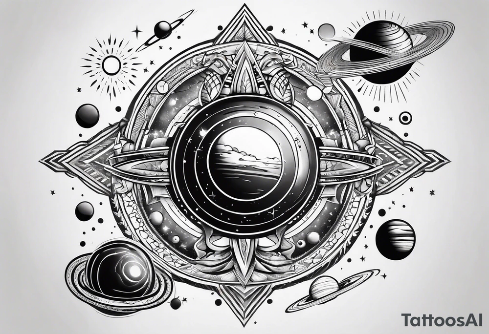 solar system, on spine tattoo idea