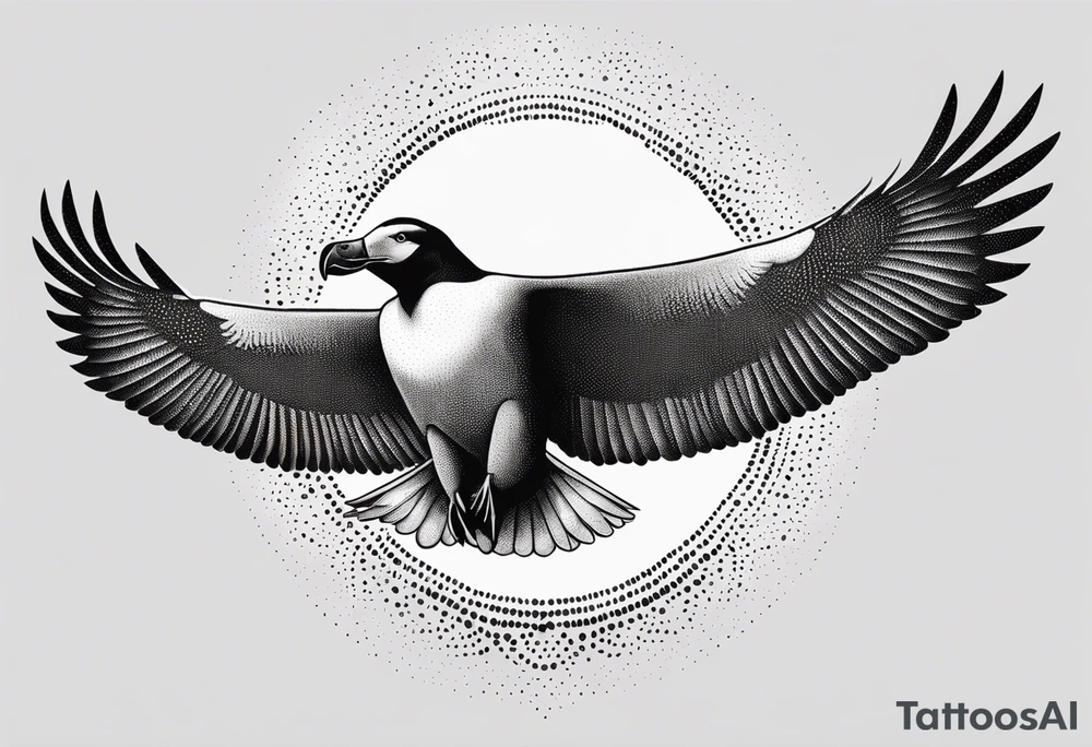 flying giant albatross symmetrical tattoo idea