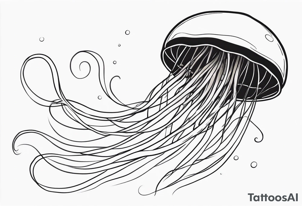 jellyfish with a small head and really long tentacles tattoo idea