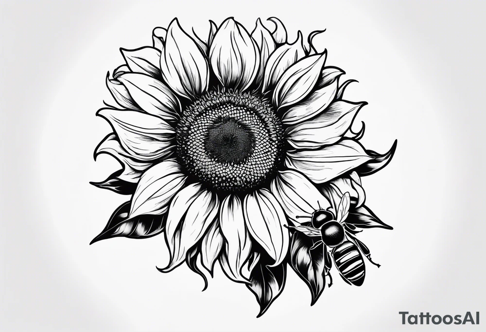 Sunflower with bee tattoo idea