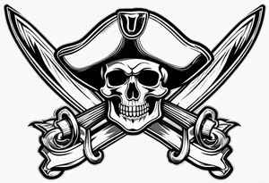 Pirate flag with snap back hat tattoo idea