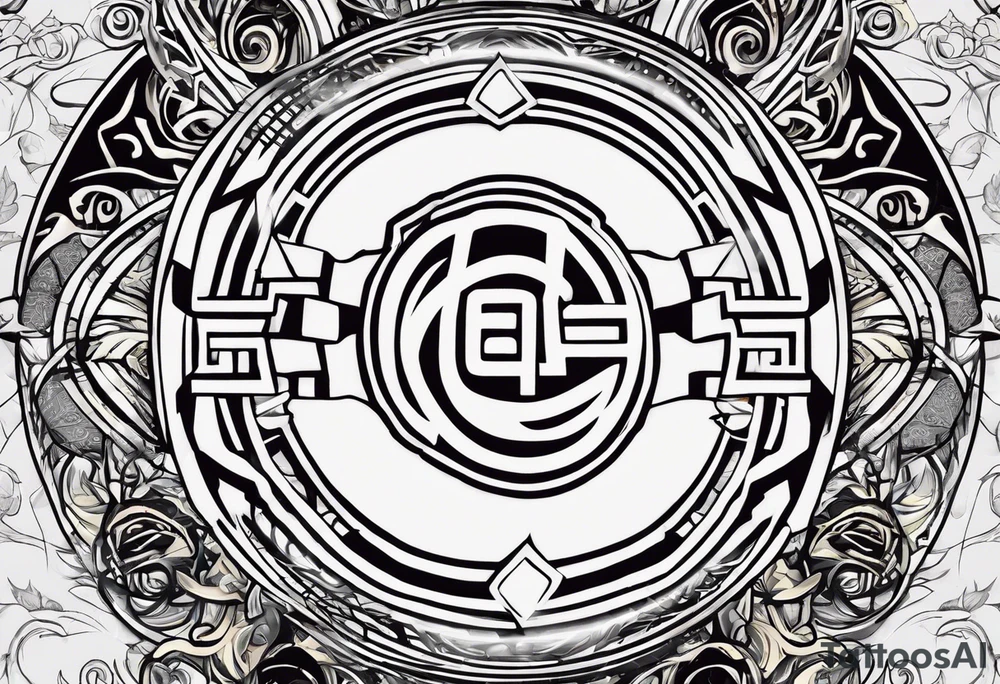 naruto headband with the letters AR in the middle tattoo idea