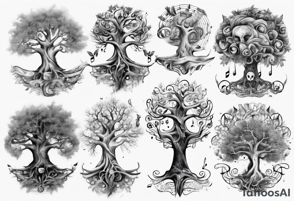music tree tattoo idea