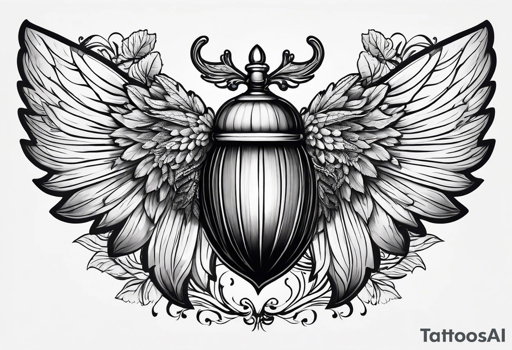 acorn with wings tattoo idea