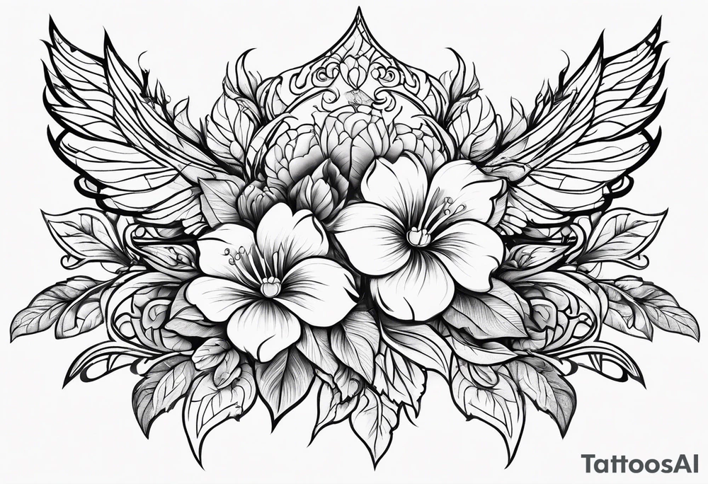 Western floral designs tattoo idea