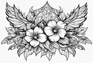 Western floral designs tattoo idea