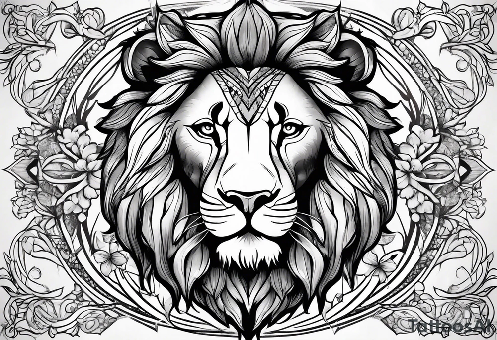 Lion delicate tattoo idea