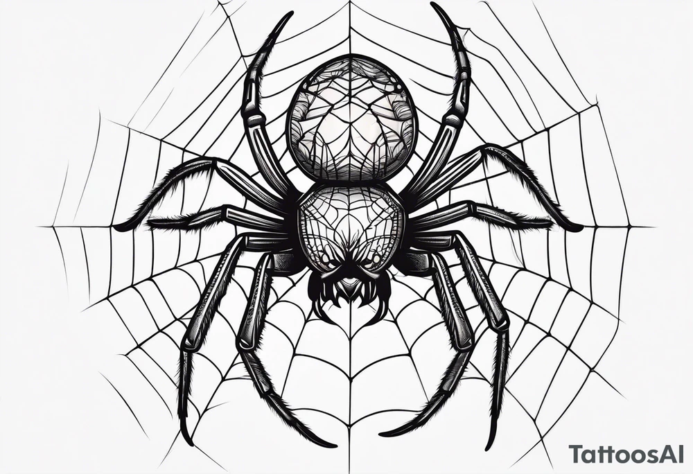 Minimalism Spider, top view, eye for spider tattoo idea