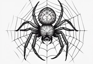 Minimalism Spider, top view, eye for spider tattoo idea