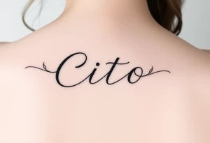 Write the name Cito out in cursive but the cursive should look like a vine with some detail tattoo idea