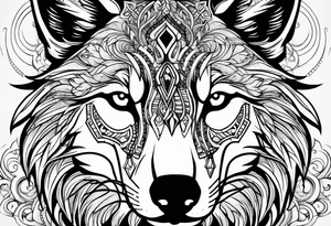 Powerful wolf tattoo idea