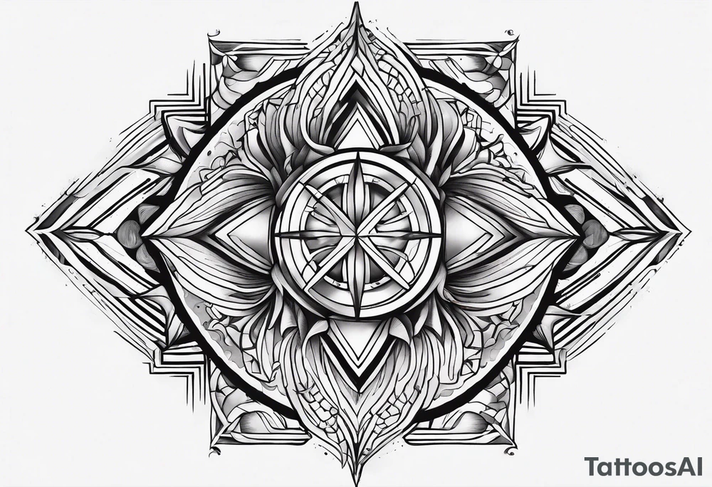 Deathcore style pattern on chest tattoo idea