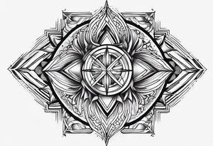 Deathcore style pattern on chest tattoo idea