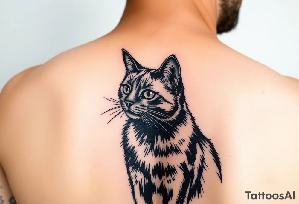 Black cat tattoo idea