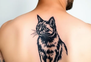 Black cat tattoo idea