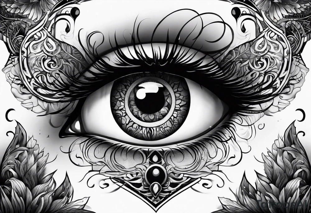 warped eyes tattoo idea