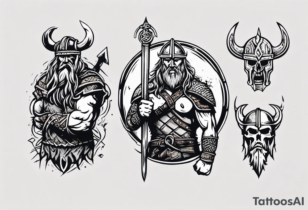 viking warrior tattoo idea