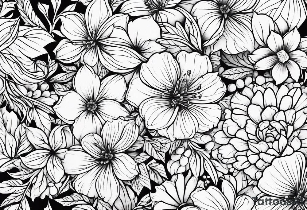 vines flowers tattoo idea