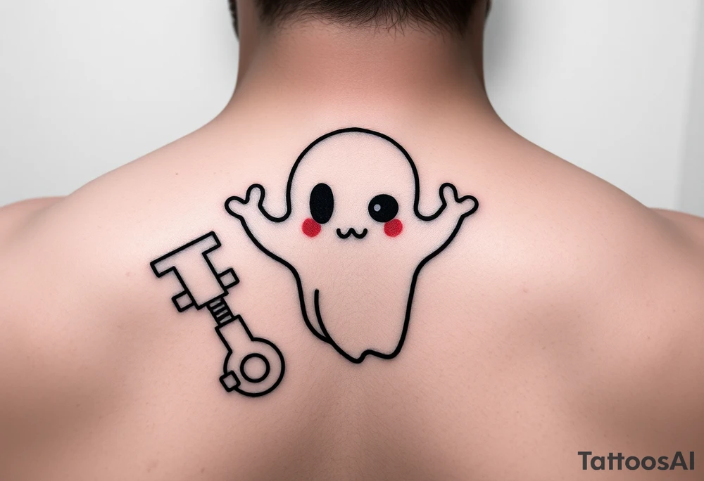 Cute ghost mechanic tattoo idea