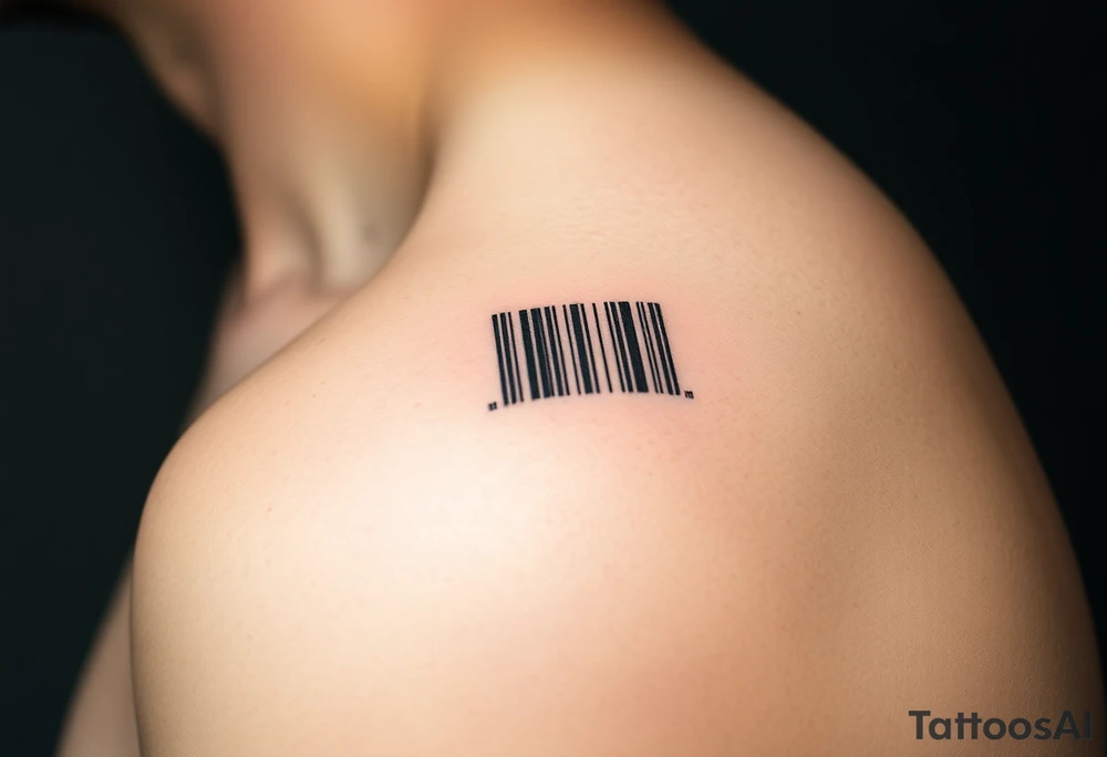 A barcode where the lines glitch and distort at the edges, symbolizing a love that breaks traditional codes. tattoo idea