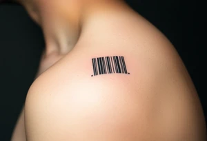 A barcode where the lines glitch and distort at the edges, symbolizing a love that breaks traditional codes. tattoo idea