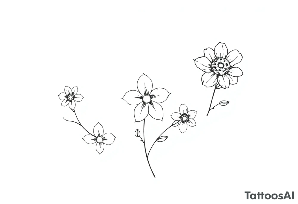ornaments of flowers tattoo idea