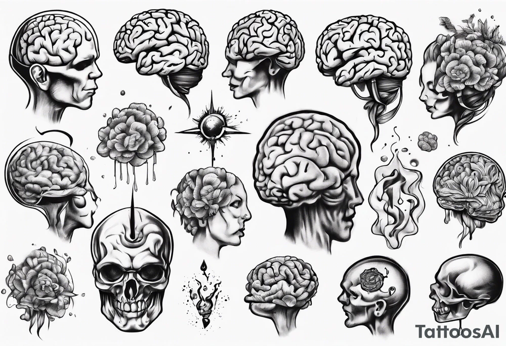 Floating brain tattoo idea