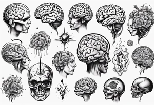 Floating brain tattoo idea