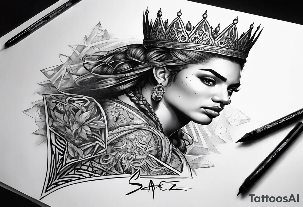 King Saez across the back tattoo idea