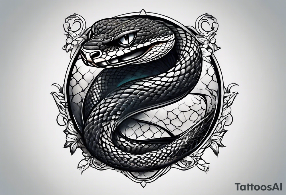 Snake eyes glowing in the dark tattoo idea