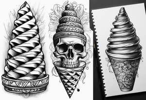 raw cone tattoo tattoo idea