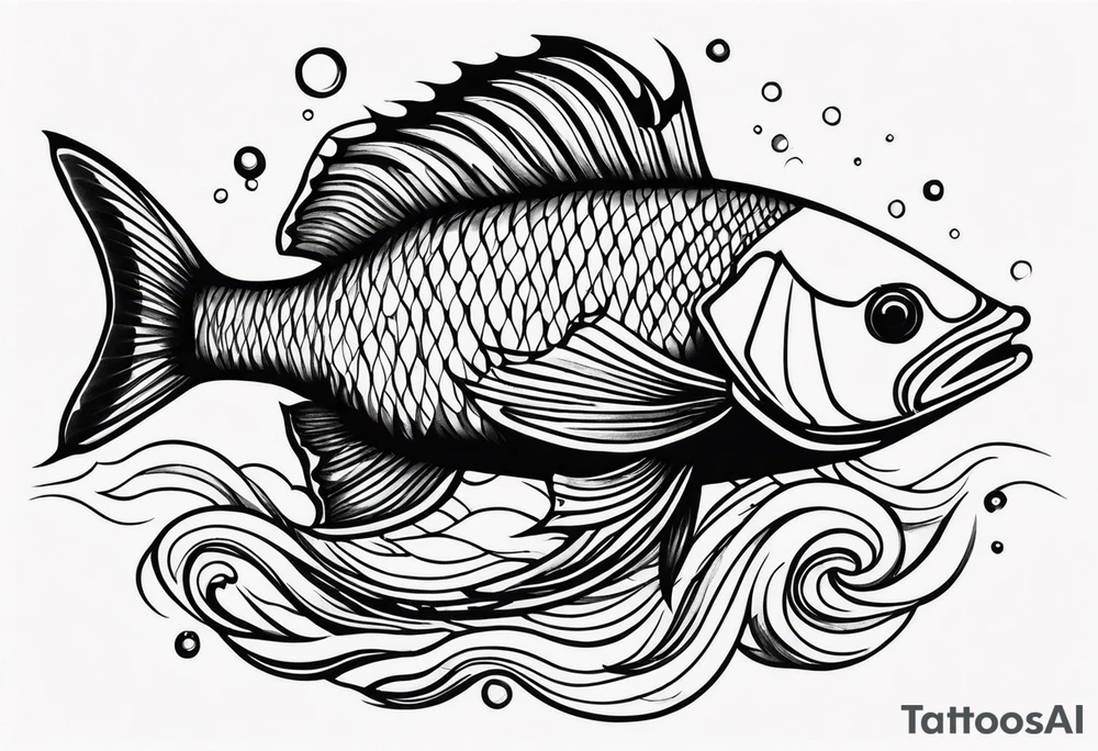 ocean fish for men's shoulder tattoo idea