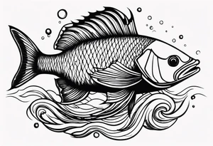 ocean fish for men's shoulder tattoo idea