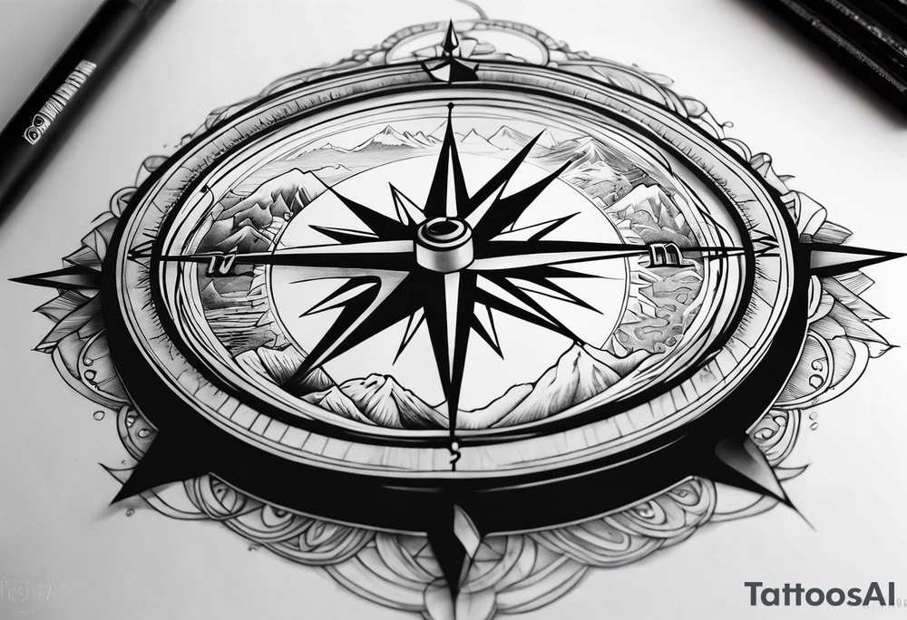 mountains sea 
music compass tattoo idea