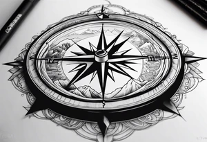 mountains sea 
music compass tattoo idea