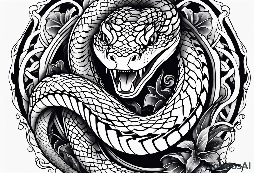 Neo traditional snake tattoo idea