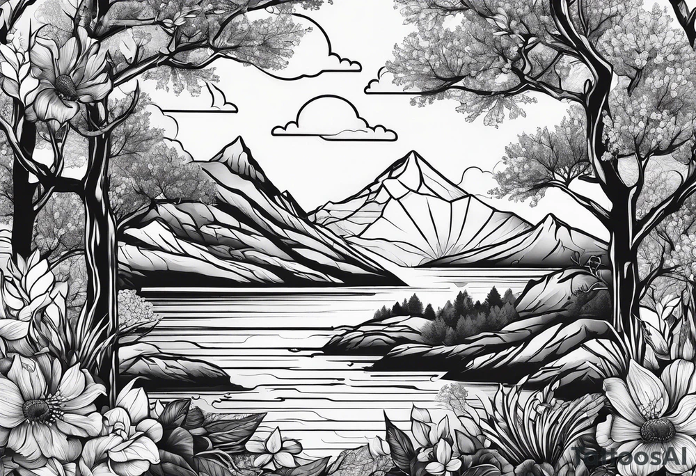 aesthetic nature 1:3 tattoo idea