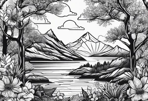 aesthetic nature 1:3 tattoo idea