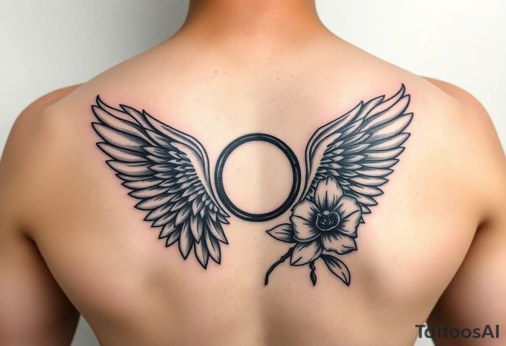 Wings with infinity loop inside and an orchid tattoo idea Wings with infinity loop inside and an orchid tattoo idea
