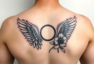 Wings with infinity loop inside and an orchid tattoo idea