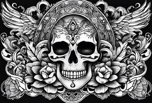 rock a Billy Arm sleeve mit verschiedenen Motiven tattoo idea