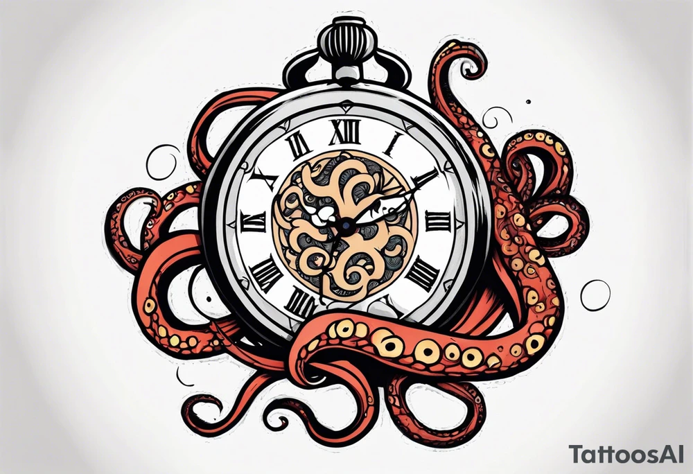 pocket watch attacked by an aggressive octopus tattoo idea pocket watch attacked by an aggressive octopus tattoo idea
