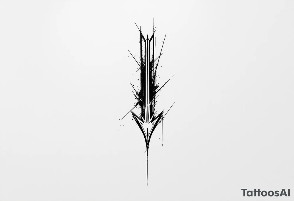 one  arrow  that look down tattoo idea