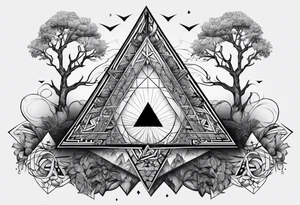 yggdrasil
3 line triangles behind tattoo idea
